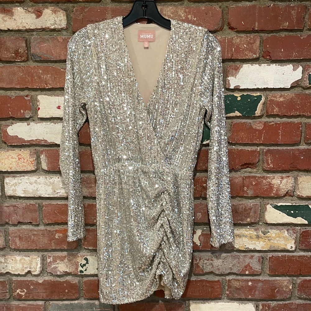 Show Me Your Mumu Party Hop Dress silver NWOT